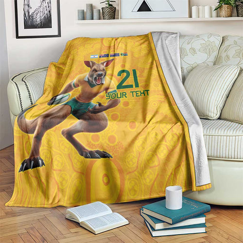 Australia Rugby Custom Blanket Glory Be To Wallabies Aboriginal Motif - Aussie Hoodie