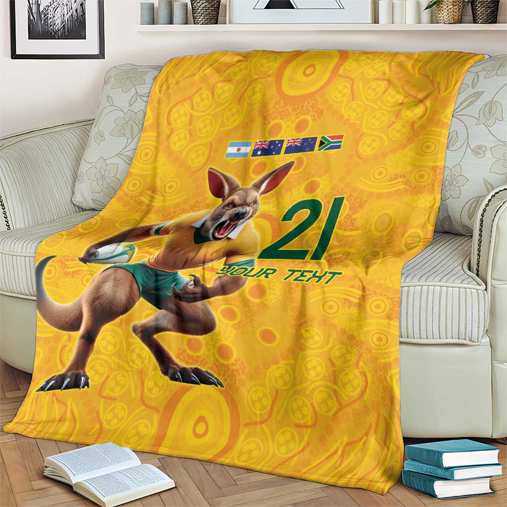 Australia Rugby Custom Blanket Glory Be To Wallabies Aboriginal Motif - Aussie Hoodie