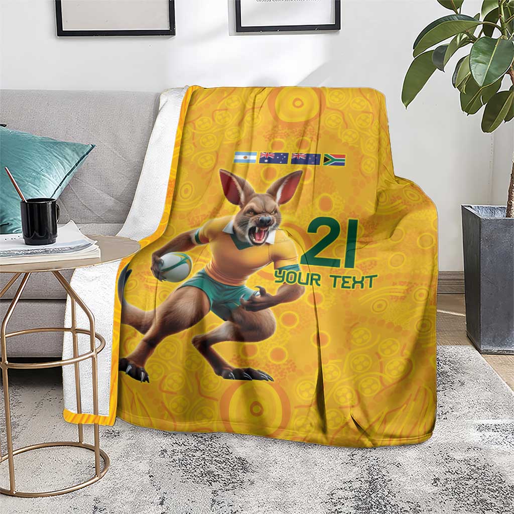 Australia Rugby Custom Blanket Glory Be To Wallabies Aboriginal Motif - Aussie Hoodie