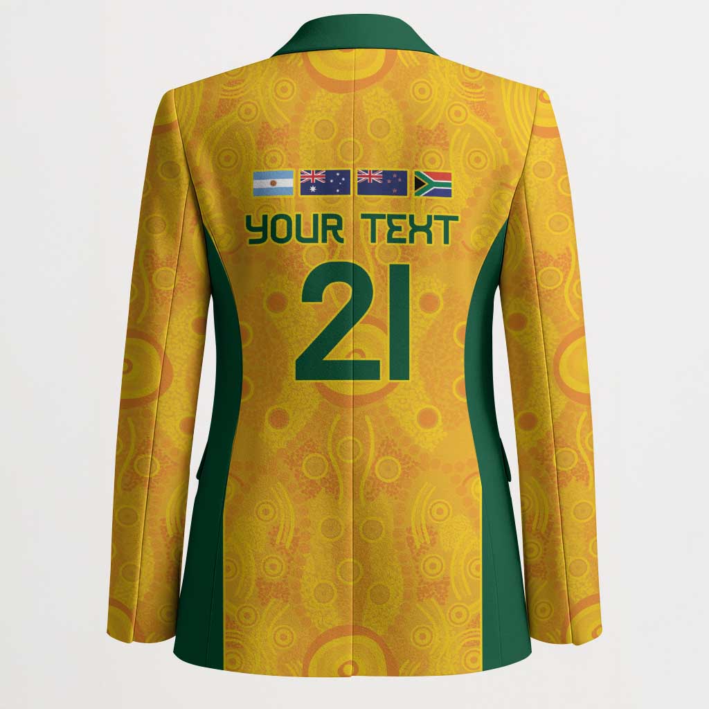 Australia Rugby Custom Blazer Glory Be To Wallabies Aboriginal Motif - Aussie Hoodie