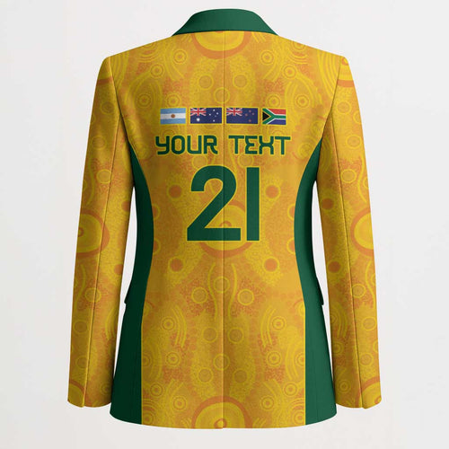 Australia Rugby Custom Blazer Glory Be To Wallabies Aboriginal Motif - Aussie Hoodie
