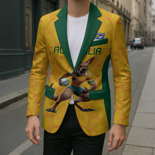 Australia Rugby Custom Blazer Glory Be To Wallabies Aboriginal Motif - Aussie Hoodie