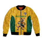 Australia Rugby Custom Bomber Jacket Glory Be To Wallabies Aboriginal Motif - Aussie Hoodie