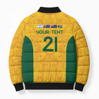 Australia Rugby Custom Bomber Puffer Jacket Glory Be To Wallabies Aboriginal Motif - Aussie Hoodie