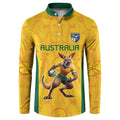 Australia Rugby Custom Button Sweatshirt Glory Be To Wallabies Aboriginal Motif - Aussie Hoodie