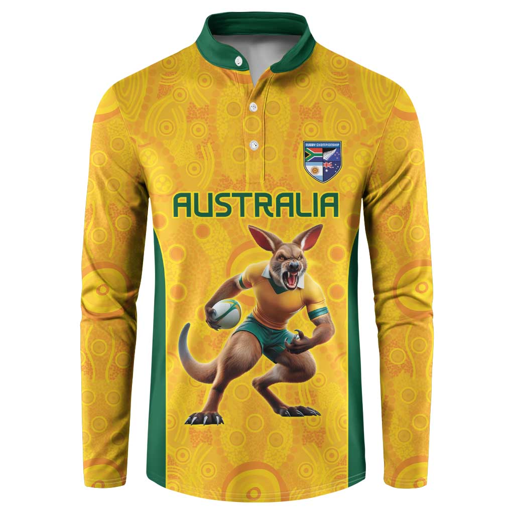 Australia Rugby Custom Button Sweatshirt Glory Be To Wallabies Aboriginal Motif - Aussie Hoodie