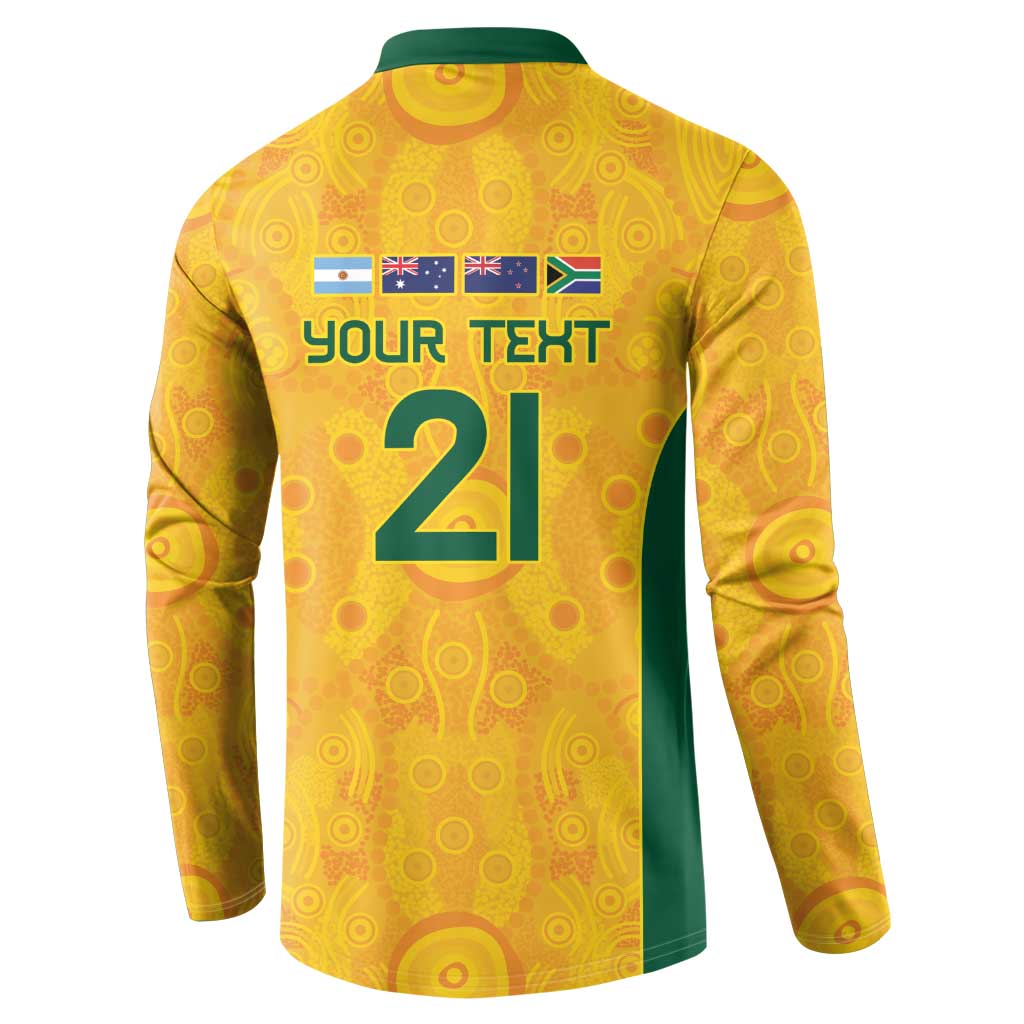 Australia Rugby Custom Button Sweatshirt Glory Be To Wallabies Aboriginal Motif - Aussie Hoodie