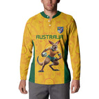 Australia Rugby Custom Button Sweatshirt Glory Be To Wallabies Aboriginal Motif - Aussie Hoodie