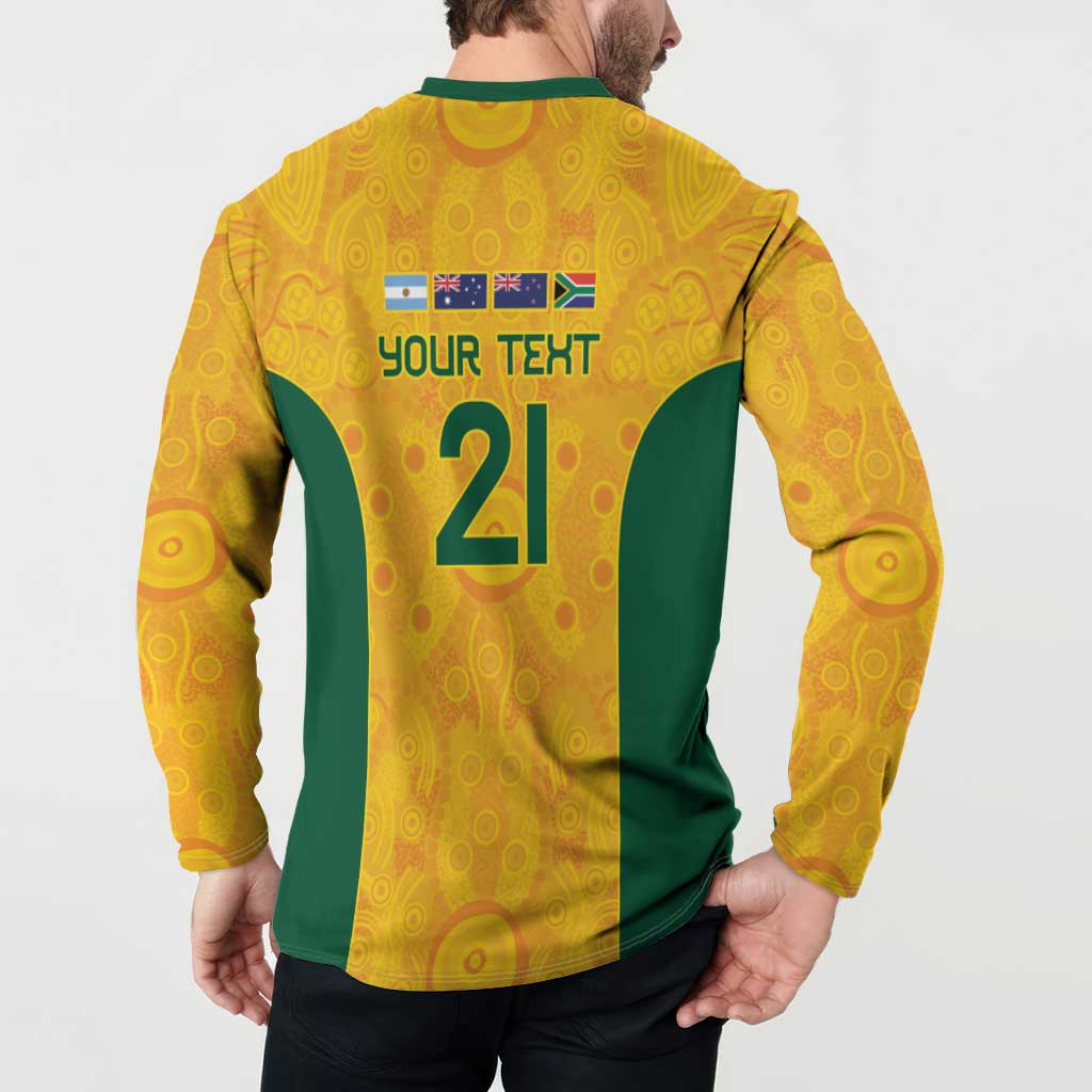 Australia Rugby Custom Button Sweatshirt Glory Be To Wallabies Aboriginal Motif - Aussie Hoodie