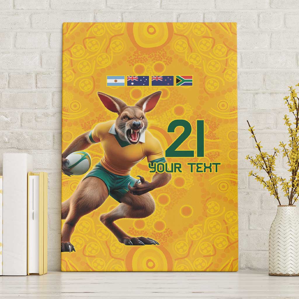 Australia Rugby Custom Canvas Wall Art Glory Be To Wallabies Aboriginal Motif - Aussie Hoodie
