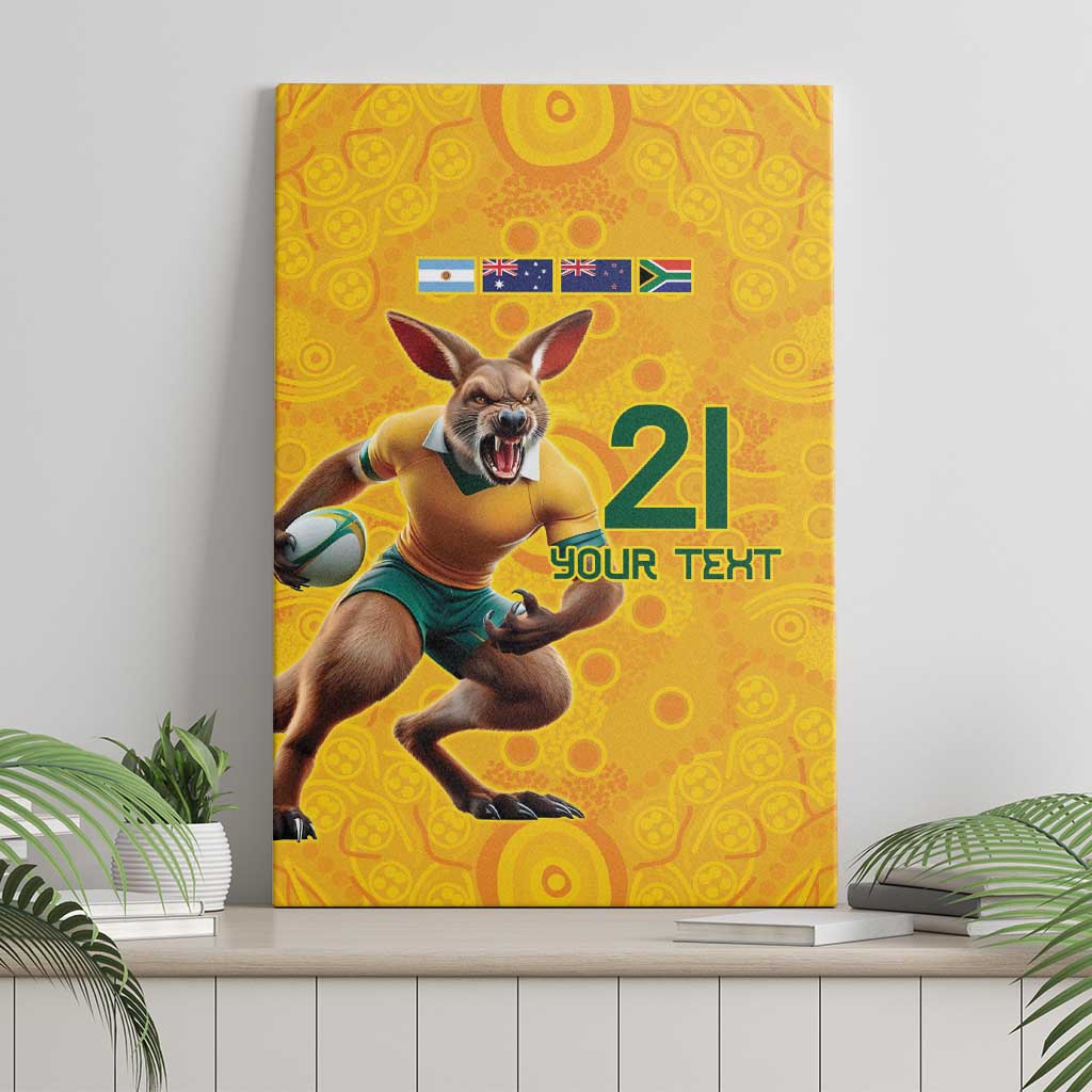 Australia Rugby Custom Canvas Wall Art Glory Be To Wallabies Aboriginal Motif - Aussie Hoodie