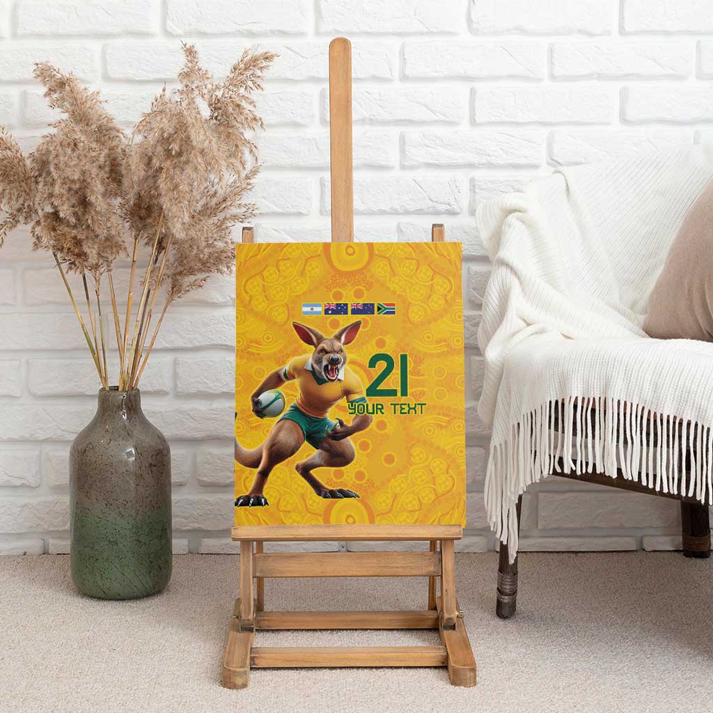 Australia Rugby Custom Canvas Wall Art Glory Be To Wallabies Aboriginal Motif - Aussie Hoodie