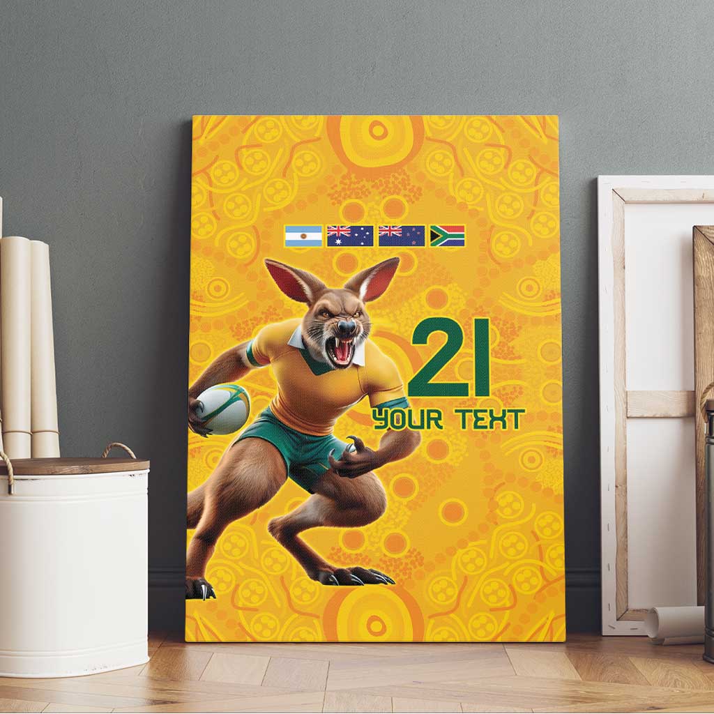 Australia Rugby Custom Canvas Wall Art Glory Be To Wallabies Aboriginal Motif - Aussie Hoodie