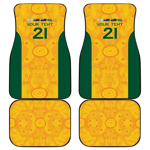 Australia Rugby Custom Car Mats Glory Be To Wallabies Aboriginal Motif - Aussie Hoodie