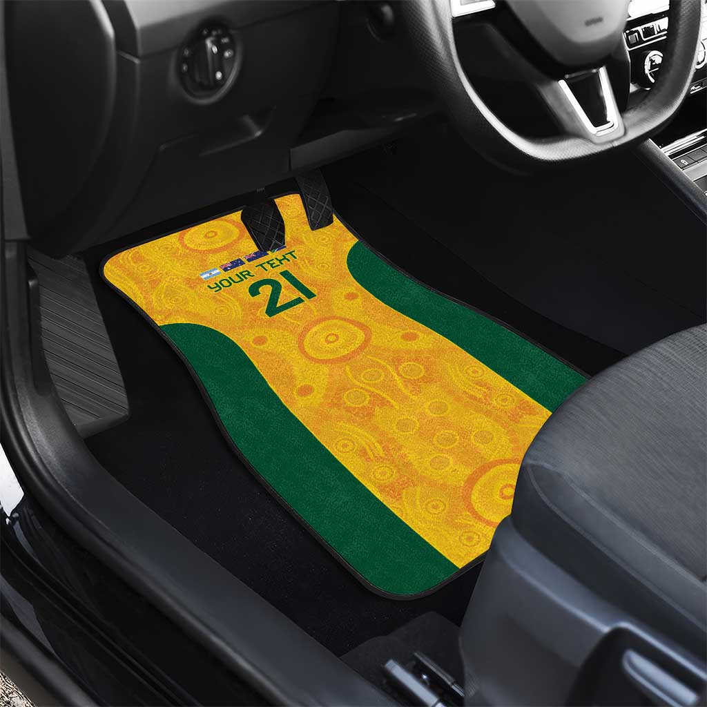 Australia Rugby Custom Car Mats Glory Be To Wallabies Aboriginal Motif - Aussie Hoodie