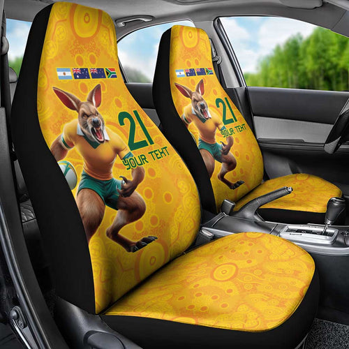 Australia Rugby Custom Car Seat Cover Glory Be To Wallabies Aboriginal Motif - Aussie Hoodie