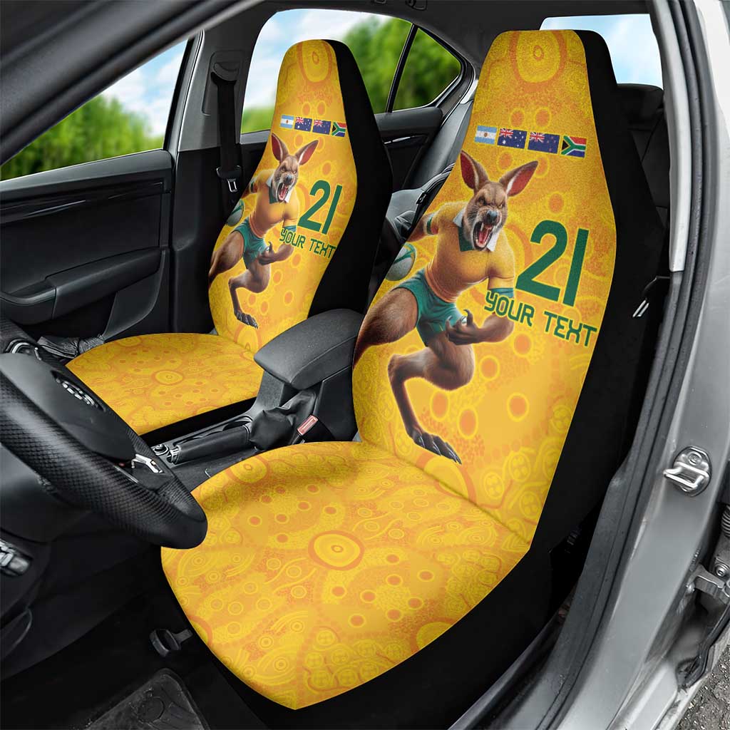 Australia Rugby Custom Car Seat Cover Glory Be To Wallabies Aboriginal Motif - Aussie Hoodie