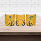 Australia Rugby Custom Ceramic Mug Glory Be To Wallabies Aboriginal Motif - Aussie Hoodie