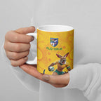 Australia Rugby Custom Ceramic Mug Glory Be To Wallabies Aboriginal Motif - Aussie Hoodie