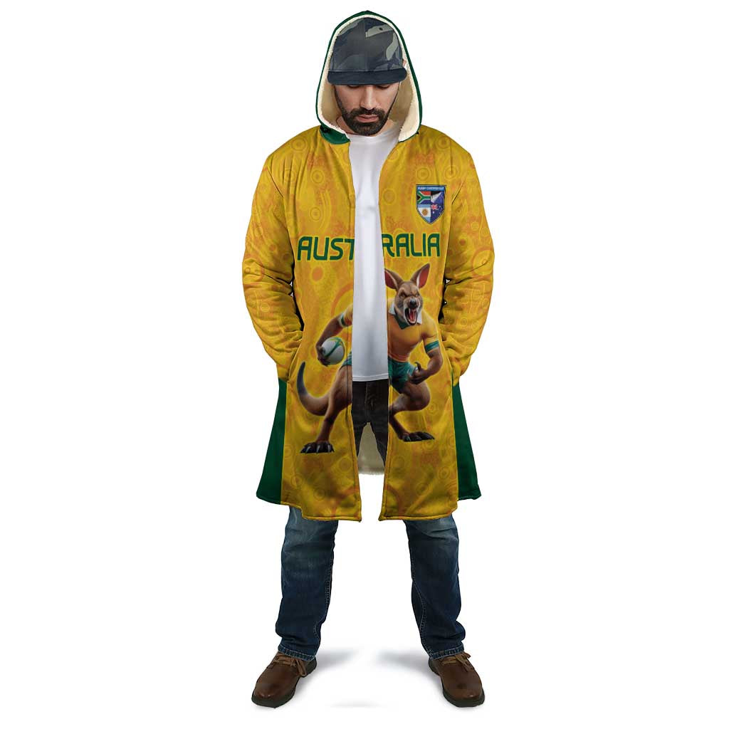 Australia Rugby Custom Cloak Glory Be To Wallabies Aboriginal Motif - Aussie Hoodie