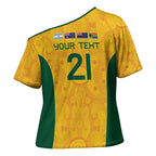 Australia Rugby Custom Cross Shoulder Shirt Glory Be To Wallabies Aboriginal Motif - Aussie Hoodie
