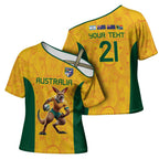 Australia Rugby Custom Cross Shoulder Shirt Glory Be To Wallabies Aboriginal Motif - Aussie Hoodie