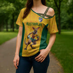 Australia Rugby Custom Cross Shoulder Shirt Glory Be To Wallabies Aboriginal Motif - Aussie Hoodie