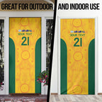 Australia Rugby Custom Door Cover Glory Be To Wallabies Aboriginal Motif - Aussie Hoodie