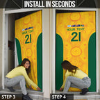 Australia Rugby Custom Door Cover Glory Be To Wallabies Aboriginal Motif - Aussie Hoodie