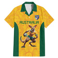 Australia Rugby Custom Family Matching Mermaid Dress and Hawaiian Shirt Glory Be To Wallabies Aboriginal Motif - Aussie Hoodie