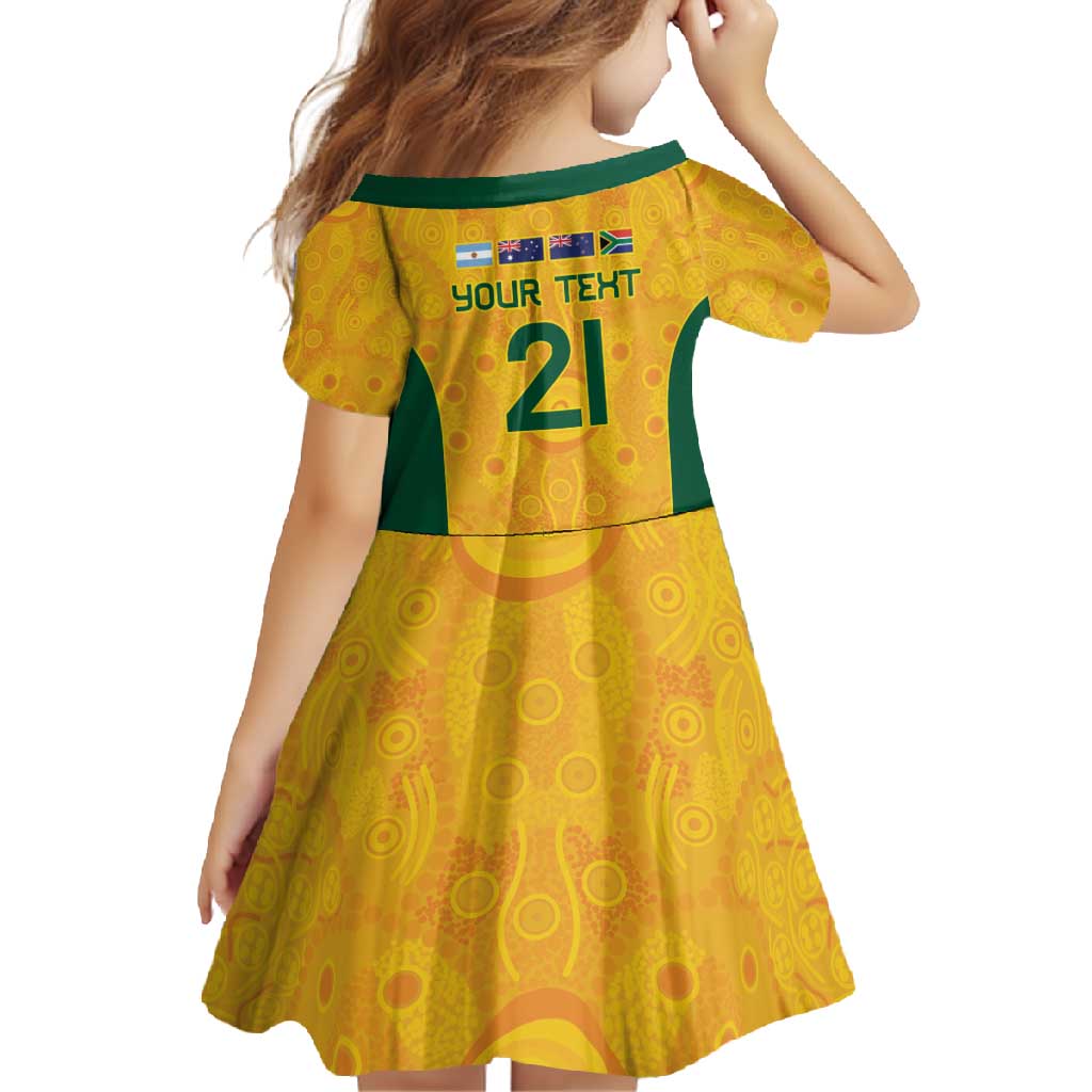 Australia Rugby Custom Family Matching Off Shoulder Maxi Dress and Hawaiian Shirt Glory Be To Wallabies Aboriginal Motif - Aussie Hoodie