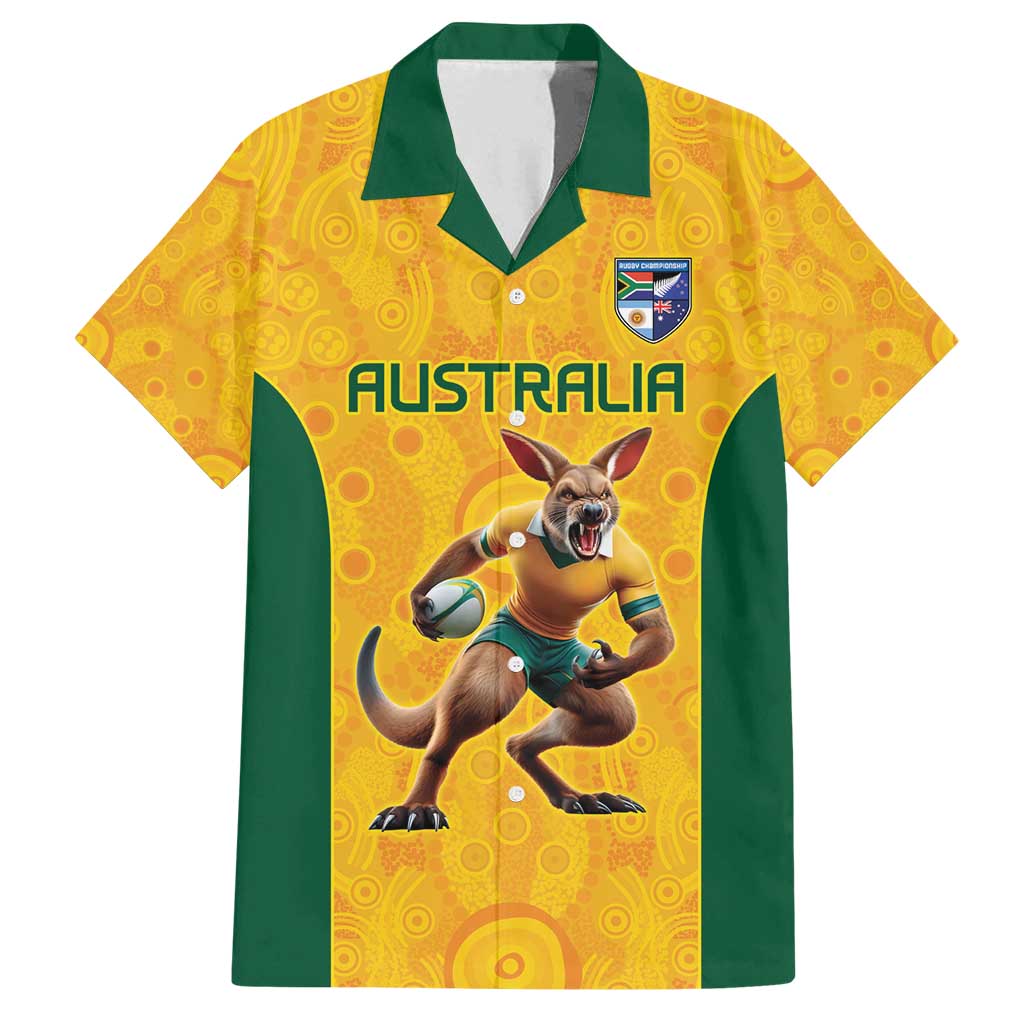 Australia Rugby Custom Family Matching Off Shoulder Short Dress and Hawaiian Shirt Glory Be To Wallabies Aboriginal Motif - Aussie Hoodie