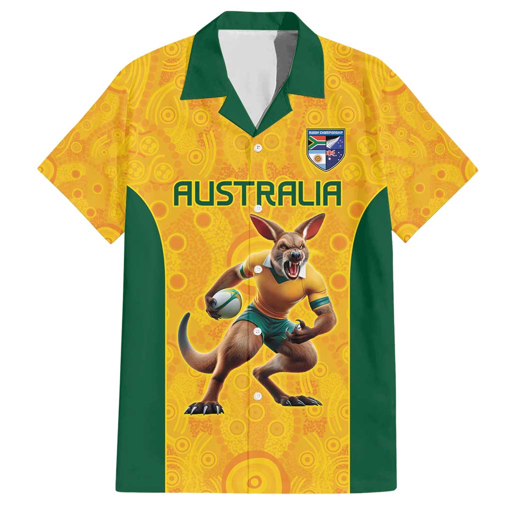Australia Rugby Custom Family Matching Short Sleeve Bodycon Dress and Hawaiian Shirt Glory Be To Wallabies Aboriginal Motif - Aussie Hoodie