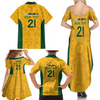 Australia Rugby Custom Family Matching Summer Maxi Dress and Hawaiian Shirt Glory Be To Wallabies Aboriginal Motif - Aussie Hoodie