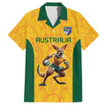 Australia Rugby Custom Family Matching Tank Maxi Dress and Hawaiian Shirt Glory Be To Wallabies Aboriginal Motif - Aussie Hoodie