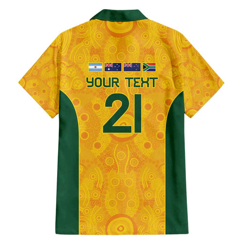 Australia Rugby Custom Family Matching Tank Maxi Dress and Hawaiian Shirt Glory Be To Wallabies Aboriginal Motif - Aussie Hoodie