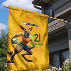 Australia Rugby Custom Garden Flag Glory Be To Wallabies Aboriginal Motif - Aussie Hoodie