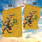 Australia Rugby Custom Garden Flag Glory Be To Wallabies Aboriginal Motif - Aussie Hoodie