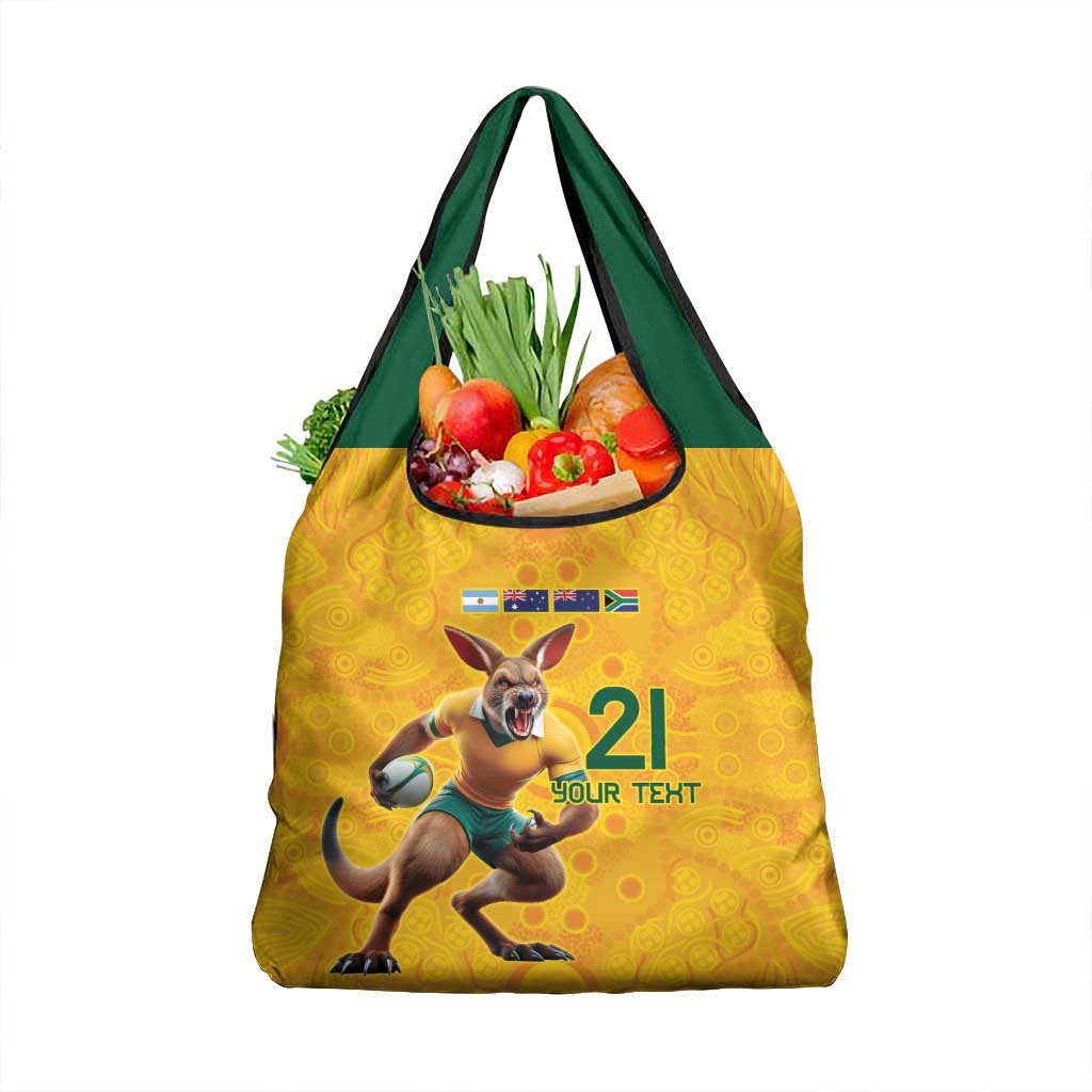 Australia Rugby Custom Grocery Bag Glory Be To Wallabies Aboriginal Motif - Aussie Hoodie