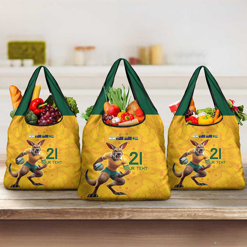 Australia Rugby Custom Grocery Bag Glory Be To Wallabies Aboriginal Motif - Aussie Hoodie