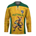 Australia Rugby Custom Hockey Jersey Glory Be To Wallabies Aboriginal Motif - Aussie Hoodie