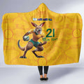 Australia Rugby Custom Hooded Blanket Glory Be To Wallabies Aboriginal Motif - Aussie Hoodie