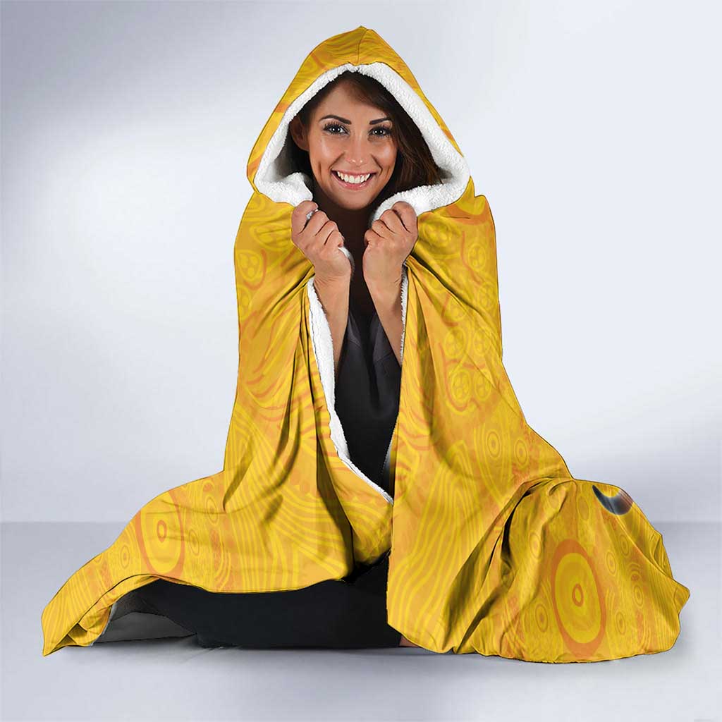 Australia Rugby Custom Hooded Blanket Glory Be To Wallabies Aboriginal Motif - Aussie Hoodie