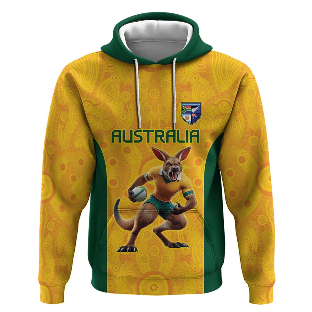 Australia Rugby Custom Hoodie Glory Be To Wallabies Aboriginal Motif - Aussie Hoodie