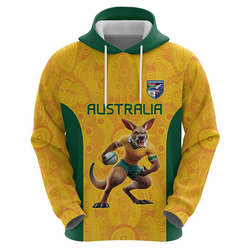 Australia Rugby Custom Hoodie Glory Be To Wallabies Aboriginal Motif - Aussie Hoodie