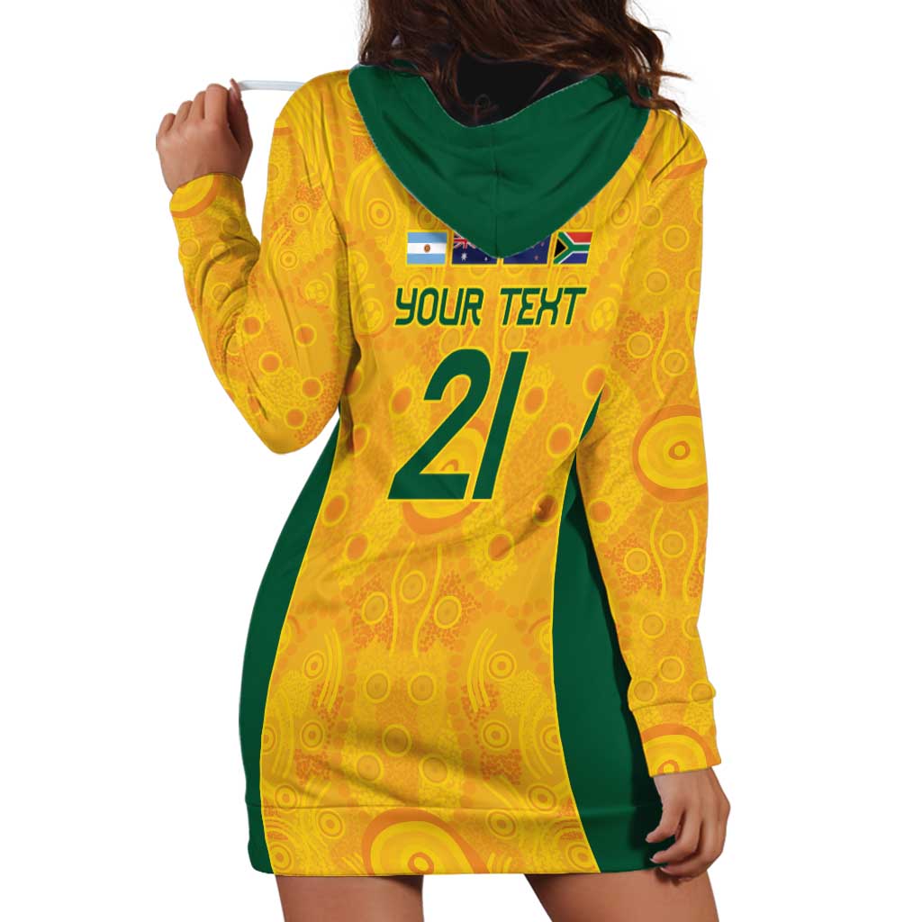 Australia Rugby Custom Hoodie Dress Glory Be To Wallabies Aboriginal Motif - Aussie Hoodie