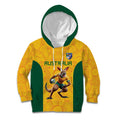 Australia Rugby Custom Kid Hoodie Glory Be To Wallabies Aboriginal Motif - Aussie Hoodie