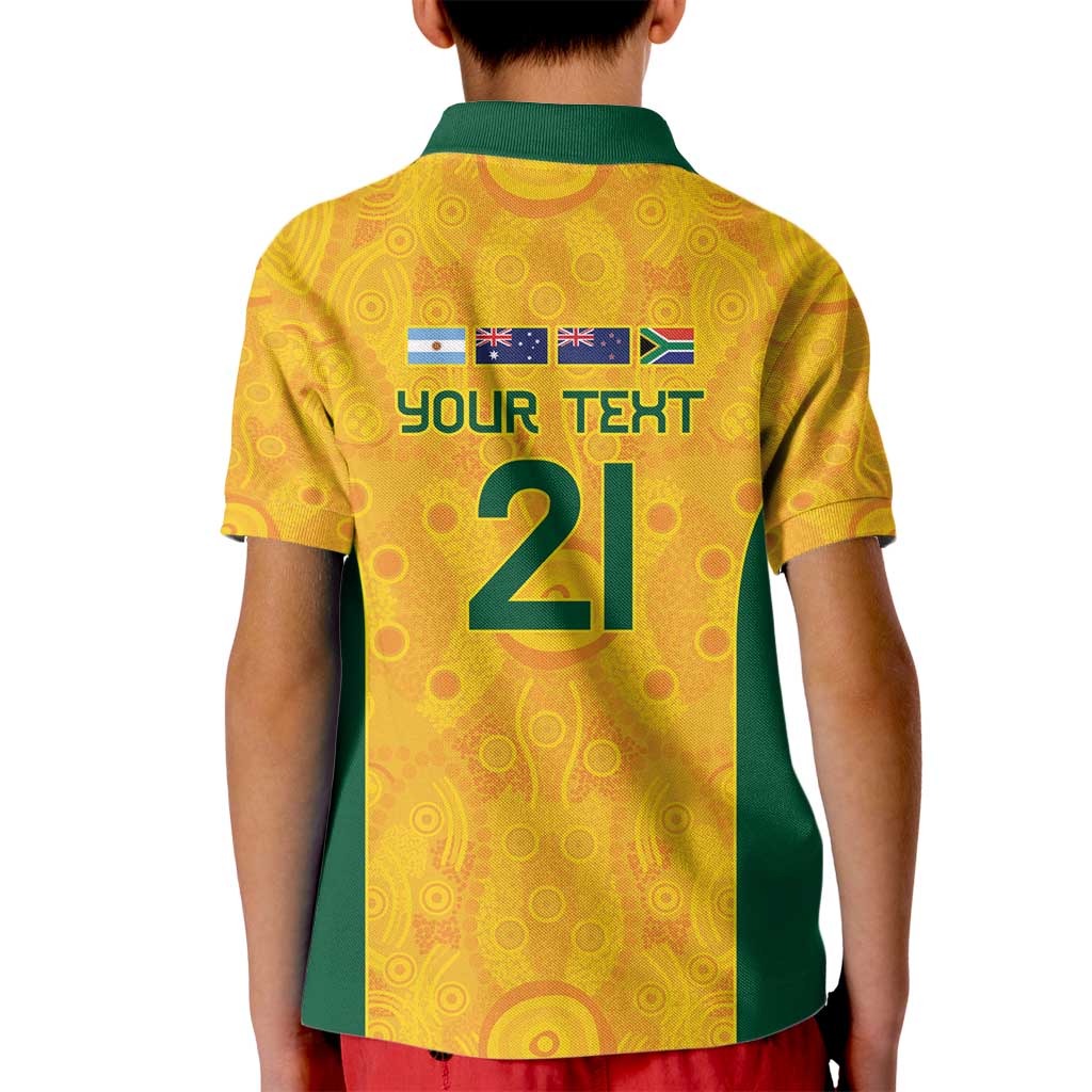 Australia Rugby Custom Kid Polo Shirt Glory Be To Wallabies Aboriginal Motif - Aussie Hoodie