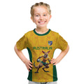 Australia Rugby Custom Kid T Shirt Glory Be To Wallabies Aboriginal Motif - Aussie Hoodie