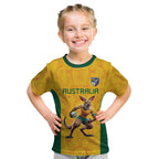 Australia Rugby Custom Kid T Shirt Glory Be To Wallabies Aboriginal Motif - Aussie Hoodie